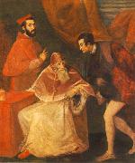 Pope Paul III with his Nephews Alessandro and Ottavio Farnese ar TIZIANO Vecellio